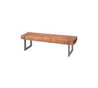 Banc HWC-A15, banc de salle à manger, bois de sapin rustique massif brun 160cm