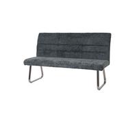 Banc HWC-G55, Banc de salle à manger, inox brossé Tissu/Textile Chenille Öko-Tex, 160cm bleu-vert
