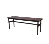 Banc HWC-H10b, salle à manger, bois d'orme, design industriel,120x35cm,certifié MVG noir-marron