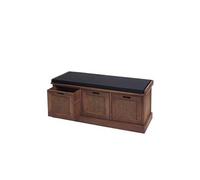 Banc HWC-J49 47x110x40cm marron rembourrage noir