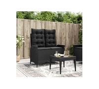 Vidaxl Banc Inclinable De Jardin Avec Coussins Noir Résine Tressée