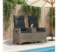 vidaXL Banc inclinable avec table Gris et Gris foncé 126 x 65 x 112 cm