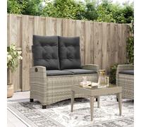 Banc Inclinable de Jardin avec Coussin Siège Patio Beige Résine Tressée vidaXL