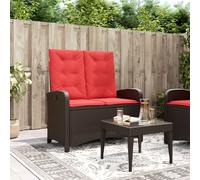 Banc Inclinable de Jardin avec Coussin Siège Terrasse Résine Tressée vidaXL