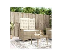 Vidaxl Banc Inclinable De Jardin Avec Coussins Beige Résine Tressée