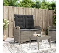 Vidaxl Banc Inclinable De Jardin Avec Coussins Gris Résine Tressée
