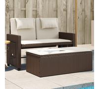 Vidaxl Banc Inclinable De Jardin Avec Coussins Marron Résine Tressée