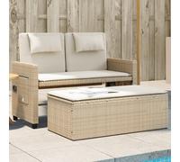 Vidaxl Banc Inclinable De Jardin Avec Coussins Beige Résine Tressée