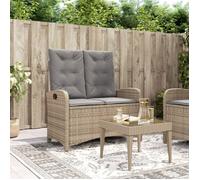Vidaxl Banc Inclinable De Jardin Avec Coussins Beige Résine Tressée