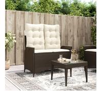 Vidaxl Banc Inclinable De Jardin Avec Coussins Marron Résine Tressée