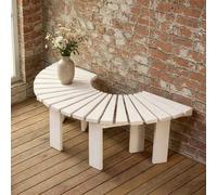 Banc incurvé en bois，banc d'arbre de jardin extérieur siège à lattes | Semi-circulaire bancs de parc，enveloppant autour des，chaise de décoration de meubles toutes saisons(Blanc,Half Round)