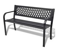 Banc Jardin Acier Noir Banquette Mobilier Meuble Parc Terrasse Balcon vidaXL