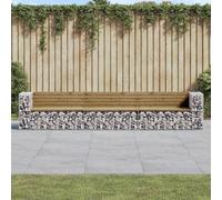 Vidaxl Banc De Jardin Design Gabion 347x71x65,5cm Bois De Pin Imprégné
