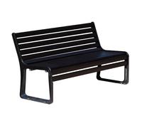 Banc Jardin Exterieur Metal Résistante aux Intempéries Chaise de Parc en Alliage D'aluminium Forte Capacité de Charge Banquette 2 Places pour Parcs, Places, Cours(Black,120 * 57 * 79cm)