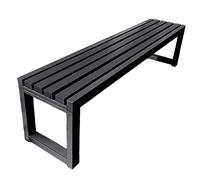 Banc Jardin Exterieur Noir Bois 3 Places Banc Exterieur avec Cadre Métallique De La Même Couleur, Banc Publique en Bois Massif Résistant Aux Intempéries (Color : Black, Size : 1.8m)