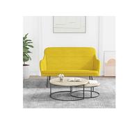 Vidaxl Banc Jaune 110x76x80 Cm Velours Jaune