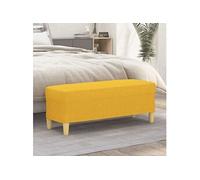 Vidaxl Banc Jaune Clair 100x35x41 Cm Tissu Jaune