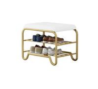 Banc Langer siège Maison, étagère Chaussures à 2 Niveaux avec Coussin rembourré, for Bout de lit, entrée, Chambre Coucher, Salon(Color 1,50x35x45cm)