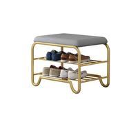 Banc Langer siège Maison, étagère Chaussures à 2 Niveaux avec Coussin rembourré, for Bout de lit, entrée, Chambre Coucher, Salon(Color 2,50x35x45cm)