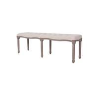 Banc Lin Bois massif 150 x 40 x 48 cm Blanc crème
