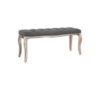 vidaXL Banc banquette de salon en lin et bois massif 110x38x48 cm gris foncé