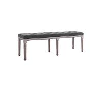 vidaXL Banc Lin Bois solide 150 x 40 x 48 cm Gris foncé