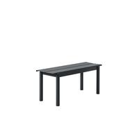 Banc Linéaire en Acier 110 x 34 Cm, Noir
