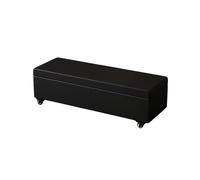 Banc Long De Rangement Coffre De Rangement avec Siège Bout De Lit avec roulettes Repose-Pied De Salon Chambre Élégant Et Fonctionnel(Black,100x40x40cm)