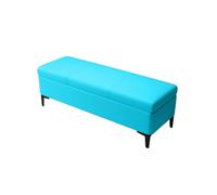 Banc Long De Rangement Coffre De Rangement Bout De Lit Repose Pied De Salon Chambre Cuir Nappa Pieds De Tabouret en Fer(Sky Blue,120x40x45cm)