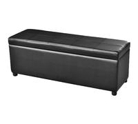 Banc Long de Rangement Siège Coffre Bout de Lit Repose-pied Bois Noir vidaXL