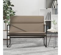 Banc marron cappuccino avec housse en cuir synthétique, 100 x 64 x 80 cm, rembourré avec dossier et accoudoir, cadre en métal stable, idéal pour couloir, couloir, salle à manger et salon