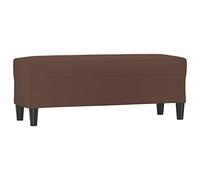 Banc marron en cuir synthétique 100 x 35 x 41 cm rembourré avec espace de rangement, banc de couloir comme banc à chaussures, ottoman et étagère pour couloir, salon, chambre à coucher, cuisine, salle