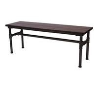 Banc HWC-H10b, salle à manger, bois d'orme, design industriel,120x35cm,certifié MVG noir-marron