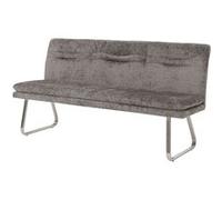 Banquette HWC-H70, banquette de salle à manger banquette rembourrée, dossier tissu/textile chenille inox brossé 180cm gris foncé