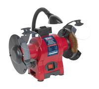 Banc Meuleuse Ø150mm & Roue en Fil Combinaison Avec Travail Lumière 250W/230V -