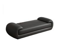Banc minimaliste en cuir noir - Long tabouret de canapé pour chambre à coucher et salon - Tabouret de chevet élégant - Taille moyenne pour plus de confort et d'élégance