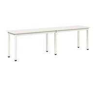 Banc moderne en bois de pin - vidaXL - 160x35x45 cm - Blanc - Bois de pin massif - Pieds en métal - Poids maximal 120 kg
