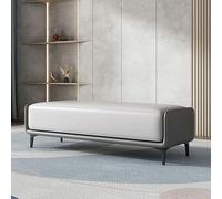Banc moderne en bois pour chambre à coucher, repose-pieds capitonné, ottomane pour entrée, couloir et vente au détail, rangement à chaussures élégant, 100,1 cm de large, couleur D, assise confortable.