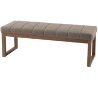 Banc moderne rembourré en tissu Teddy pour chambre à coucher et entrée - Tabouret élégant avec cadre en bois massif marron foncé - Parfait pour le salon et le bout du lit - 133,9 cm