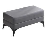 Banc moderne - Tabouret rectangulaire rembourré avec pieds robustes, banc de lit polyvalent et chaise de maquillage en gris foncé - Meuble de maison élégant et fonctionnel