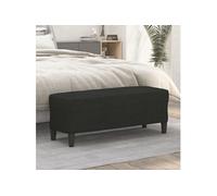 vidaXL – Banc ottoman en tissu noir 100x35x41 cm – Siège/banquette de lit