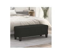 vidaXL Banc 100x35x41 cm - Tissu 100% polyester rembourré mousse - Noir