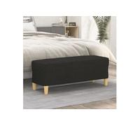 Banc Noir 100x35x41 cm Tissu Ottoman Siège Banquette de Lit Chambre vidaXL