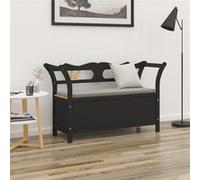 Vidaxl Banc Noir 107x45x75,5 Cm Bois De Sapin Solide