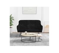 vidaXL Banc Noir 110x76x80 cm Velours, siège de banc, banc d'entrée, banc de salle à manger, chaise de banc, bancs d'entrée, sièges de salon Noir G