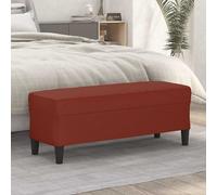 Banc Ottoman Banquette Rembourré Banc de Lit Banc d'Entrée Chambre à Coucher Salon Couloir Intérieur Rouge Bordeaux 100x35x41 cm Similicuir