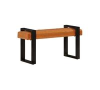 Banc Noir et Marron 110 cm Cuir de Chèvre Véritable Siège Entrée Salon vidaXL