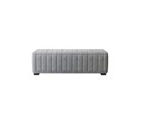 Banc ottoman avec charnière de sécurité - Grand banc en tissu rembourré pour chambre à coucher ou salon - Repose-pieds gris pour bout de lit ou siège de chambre à coucher