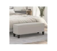 vidaXL Banc Ottoman Banquette Rembourré Banc de Lit Banc d'Entrée Chambre à Coucher Salon Couloir Intérieur Gris Clair 100x35x41 cm Tissu Microfibre Gris clair G