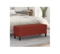 Banc Ottoman Banquette Rembourré Banc de Lit Banc d'Entrée Chambre à Coucher Salon Couloir Intérieur Rouge Bordeaux 100x35x41 cm Similicuir
